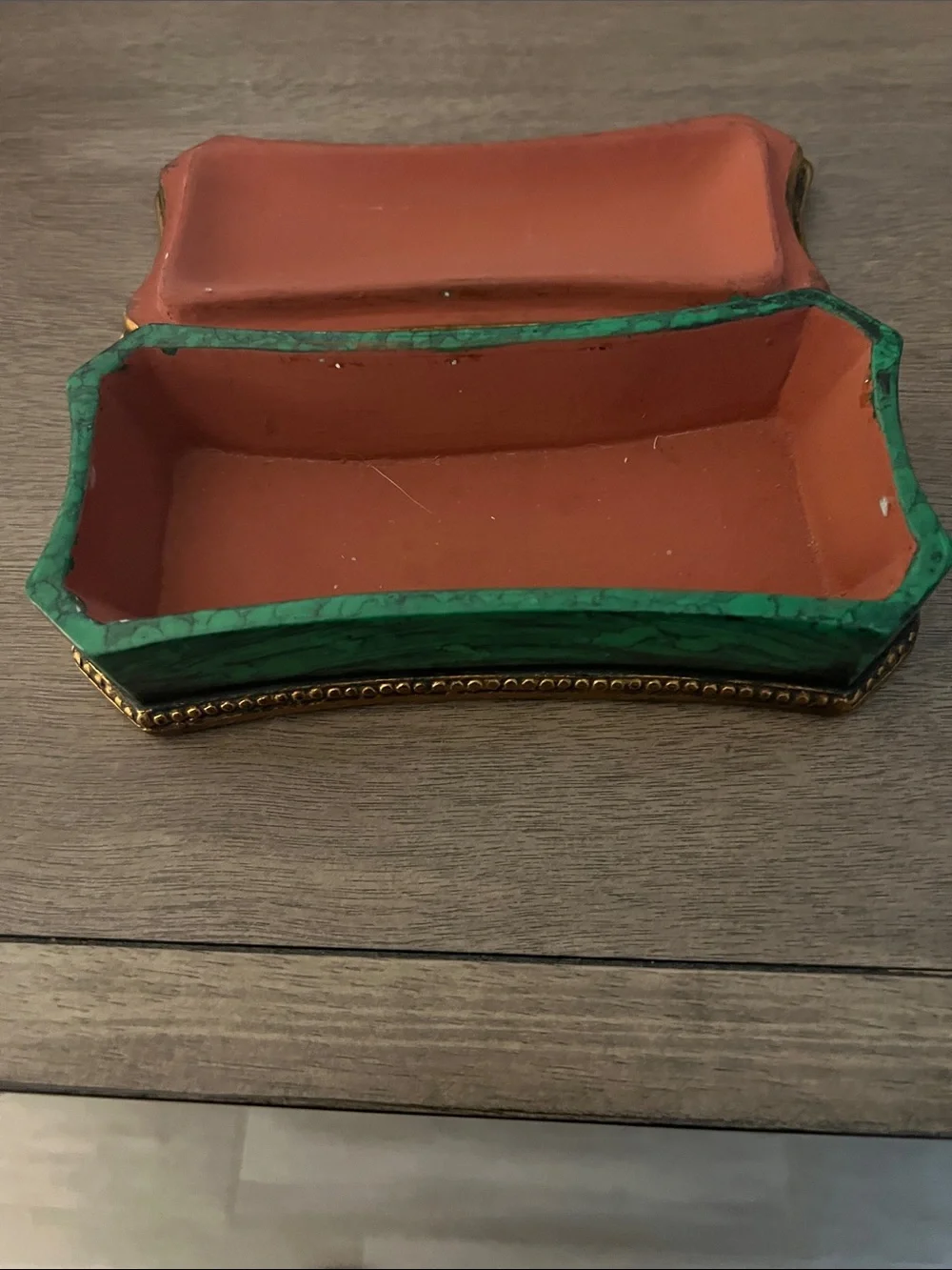 Green Gold-Trim Key & Card Holder - Decorative Organizer This is a Borghese Box.